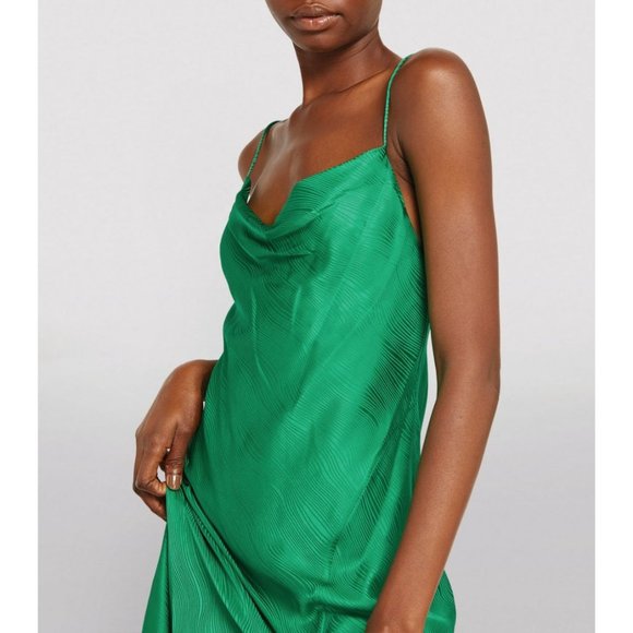 ALICE + OLIVIA Harmony Slip Dress in Dark Emerald - NWT - SIze 6 - Picture 2 of 10